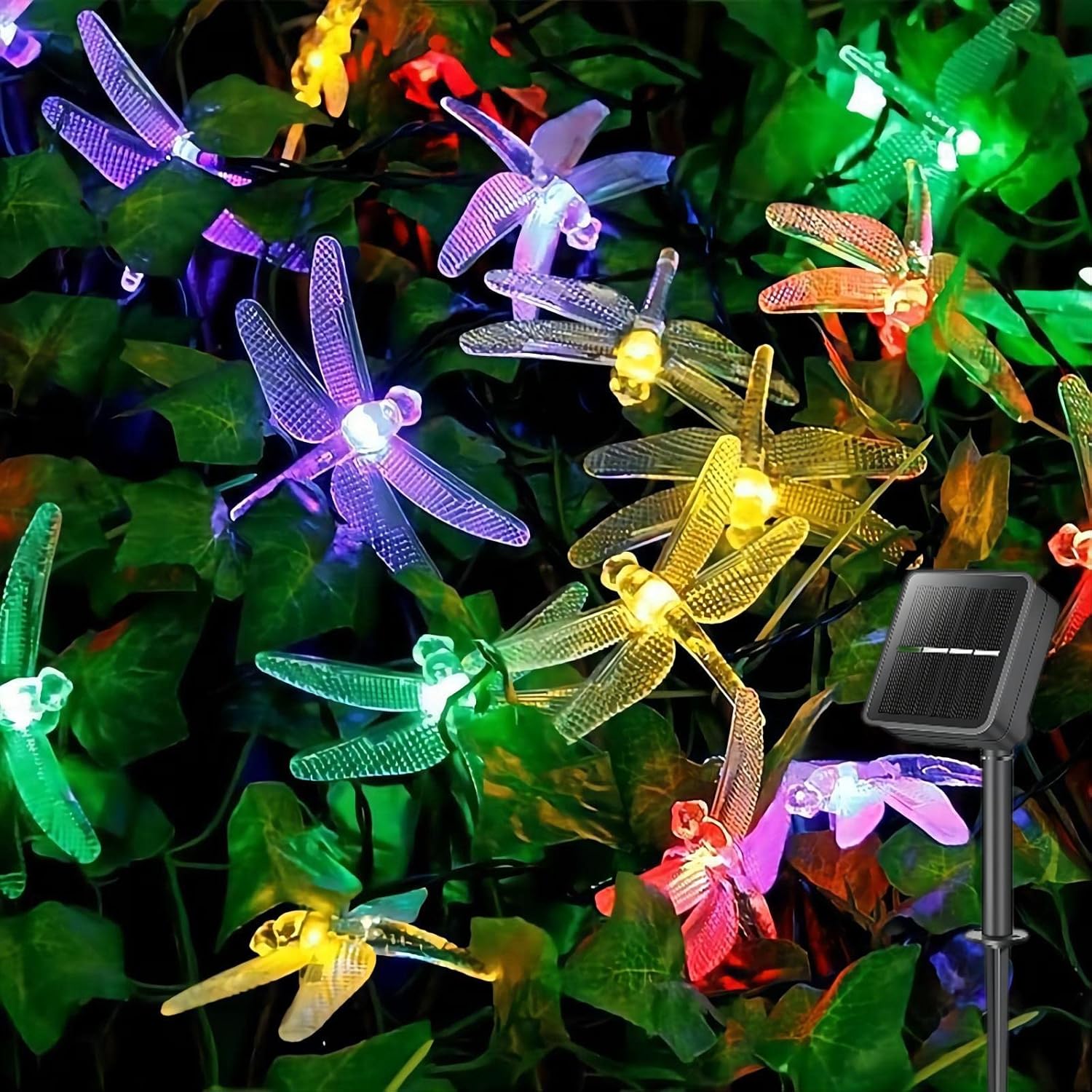 Solarbetriebene Lichterkette, 30 Leds, 6,5 Meter, Mehrfarbige Led-lichterkette Für Garten, Terrasse, Hochzeitsfeier, Weihnachtsdekoration