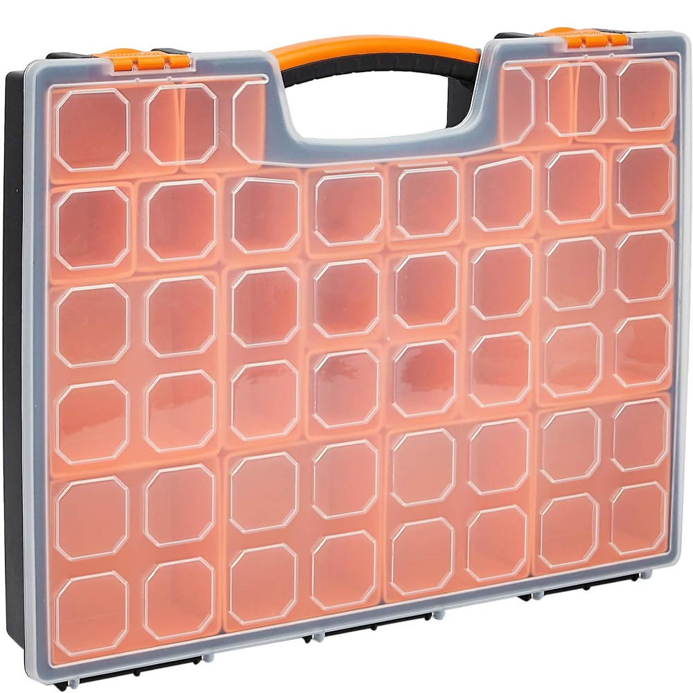 (41,5 X 33 X 6 Cm) Professionelle Aufbewahrungsbox Mit Herausnehmbaren Fächern, Orange