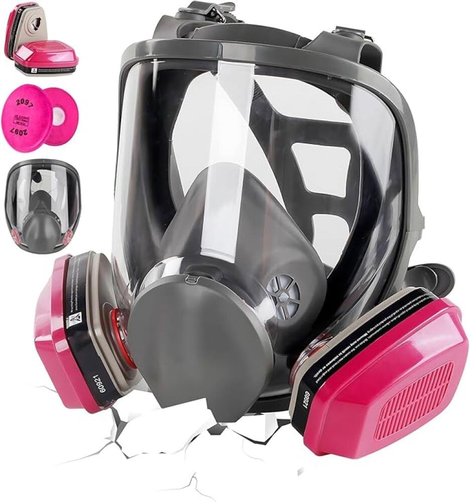 Vollgesichts-atemschutzmaske Mit 60921- Und 2097-filtern, Wiederverwendbar, Nuklear- Und Chemisch-schutzsichere Gasmaske Für Spritzlackierungen