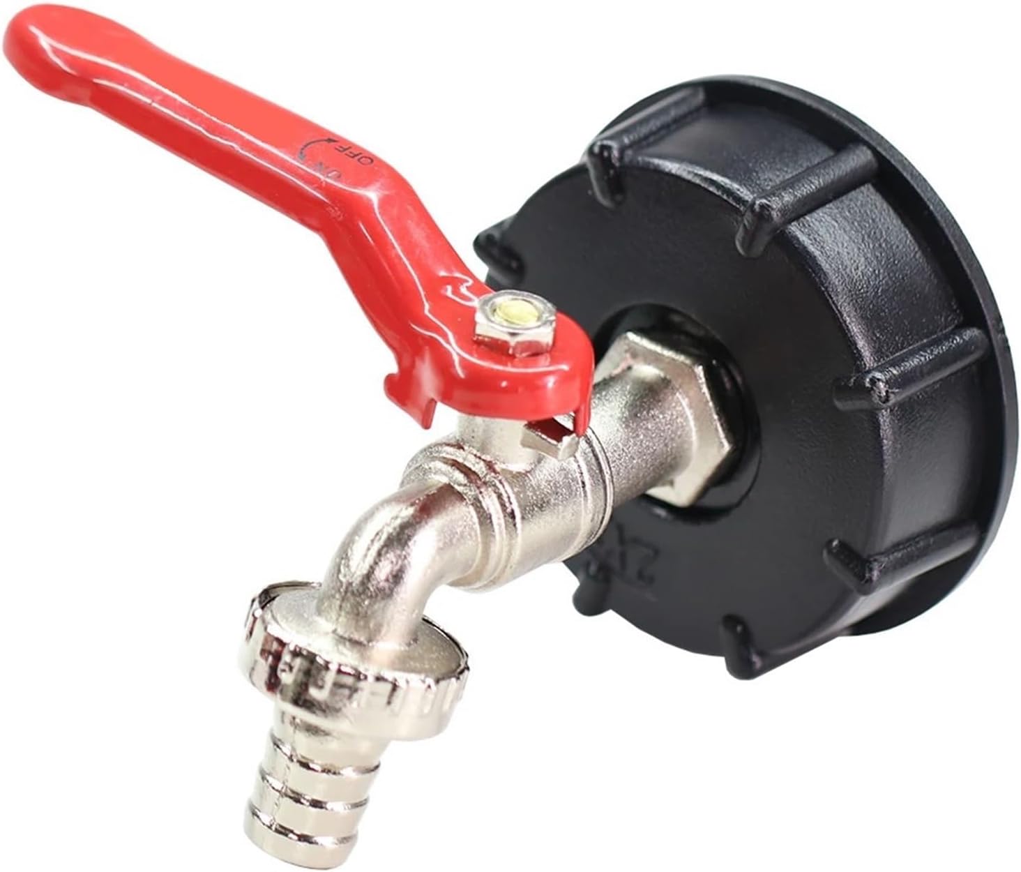 Gartenhahn, 1/2" X 3/4" (16 Mm) Metall-gartenhahn Mit S60-grobgewinde, Ibc-tankdeckel, 1-2-wege-kupplungsadapter