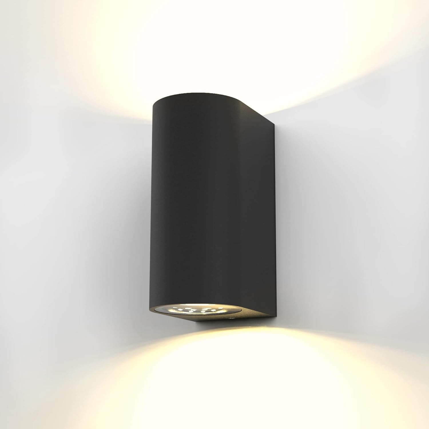 Moderne Schwarze Led-wandleuchte Für Den Innen- Und Außenbereich, Wandstrahler, 2 Strahler, Garten-/terrassen-/garagenbeleuchtung, Ip65