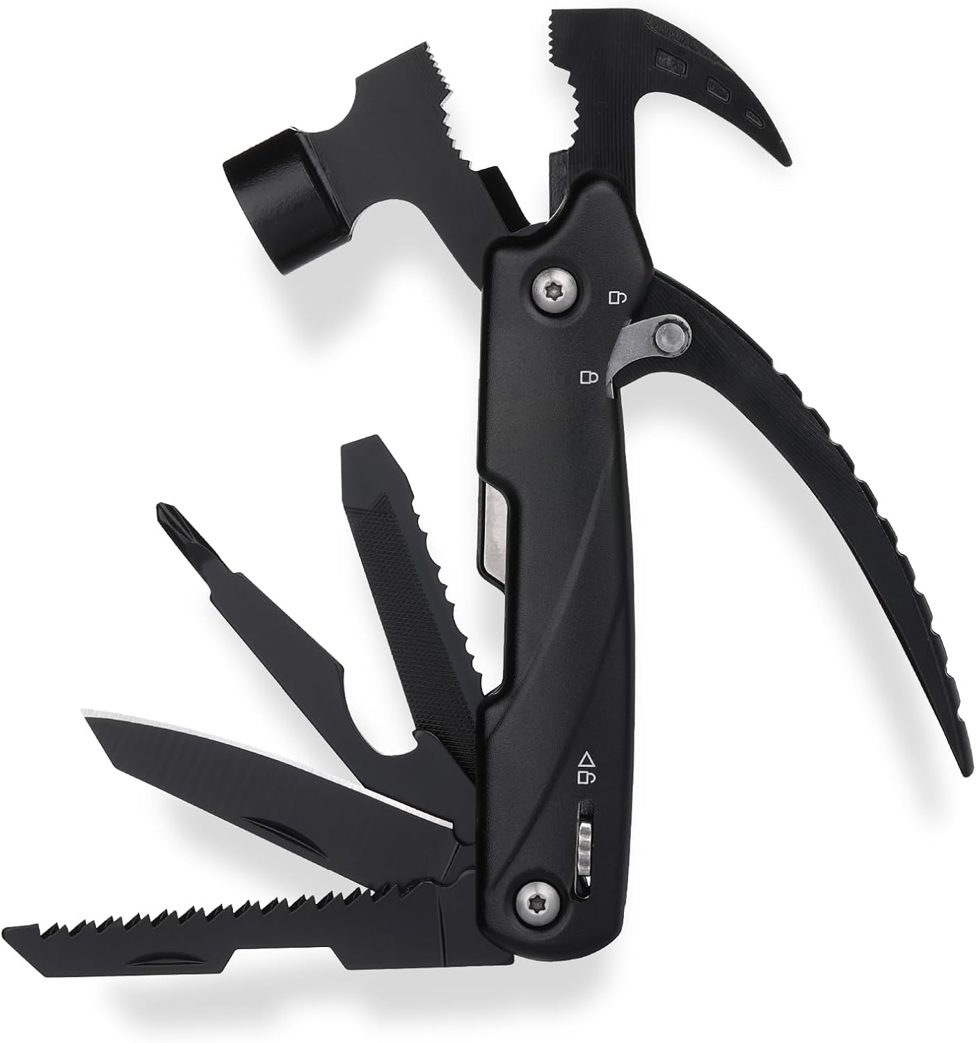 12-in-1-multifunktionswerkzeug – 1 Hammer, 1 Nagelzieher, 3 Zangen, 1 Messer, 1 Klinge, 1 Feile, 1 Dosenöffner, Schraubendreher Mit 9 Bits