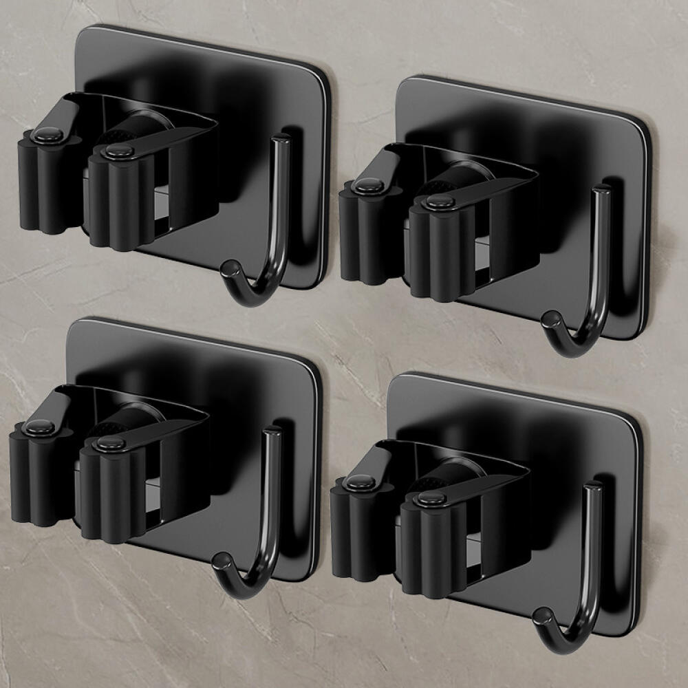 Set Mit 4 Selbstklebenden Haken Für Besen Und Wischmopps – Selbstklebender Wandbesenorganizer Und -halter, Selbstklebender Wandbesenhalter, Wischmopphalter