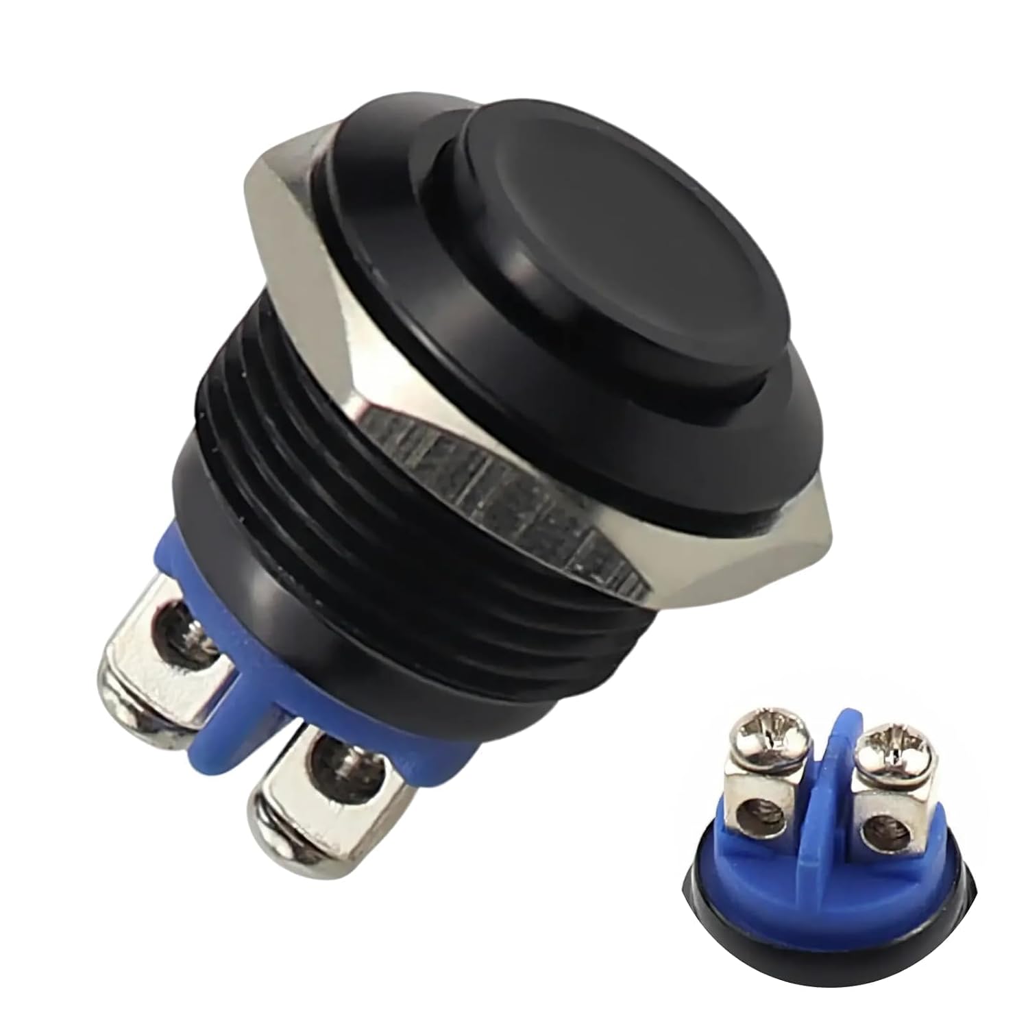 19 Mm Wasserdichter, Schwarzer Metall-momentantaster, Für Auto, Motorrad, Boot, Elektronik-bastelprojekte, Schalter
