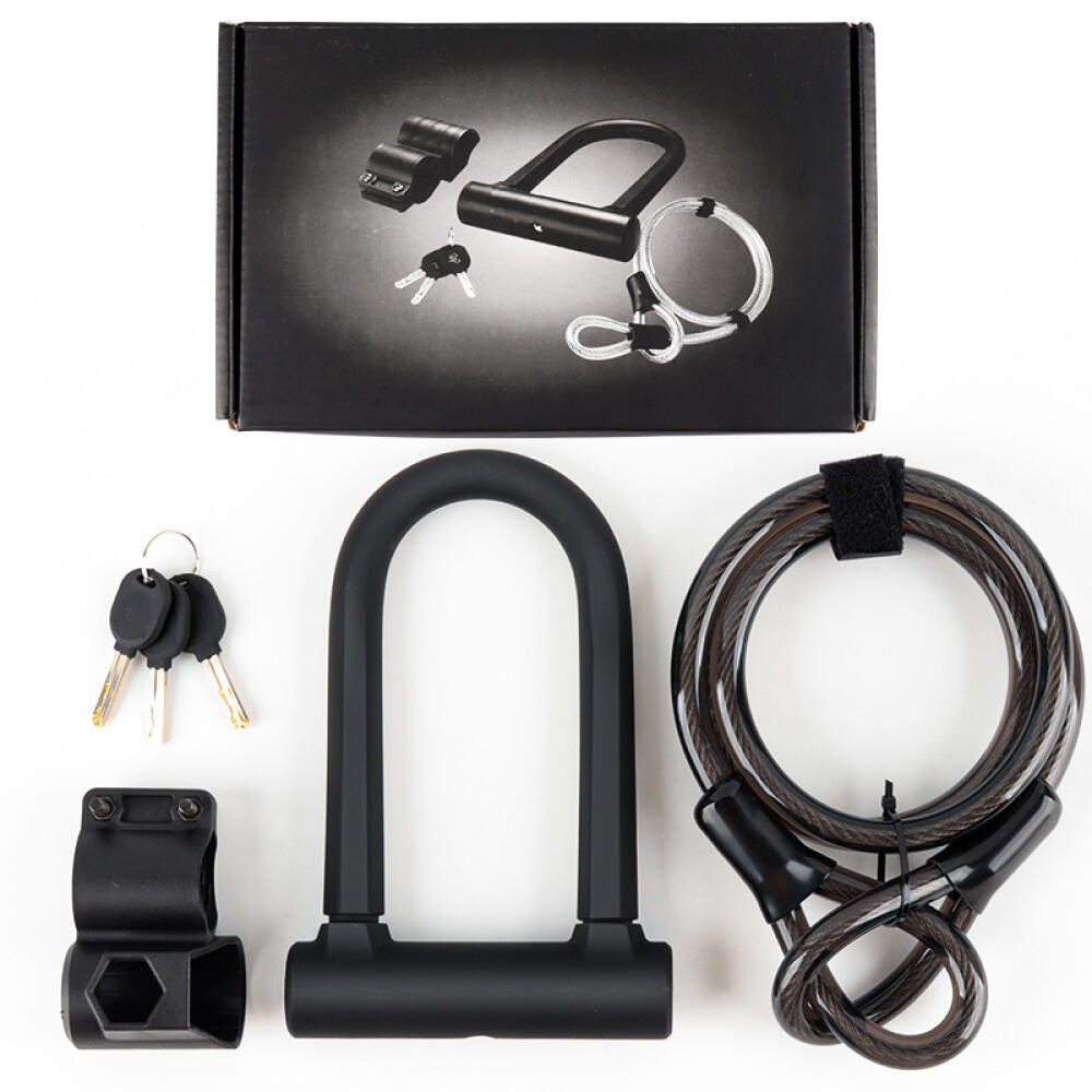 Fahrradschloss, Robustes Bügelschloss + 120 Cm Kabel, Sicherer Und Bequemer, Praktische Tragehalterung, Kratzfester Silikonschutz, Universell Für Roller Und Fahrräder