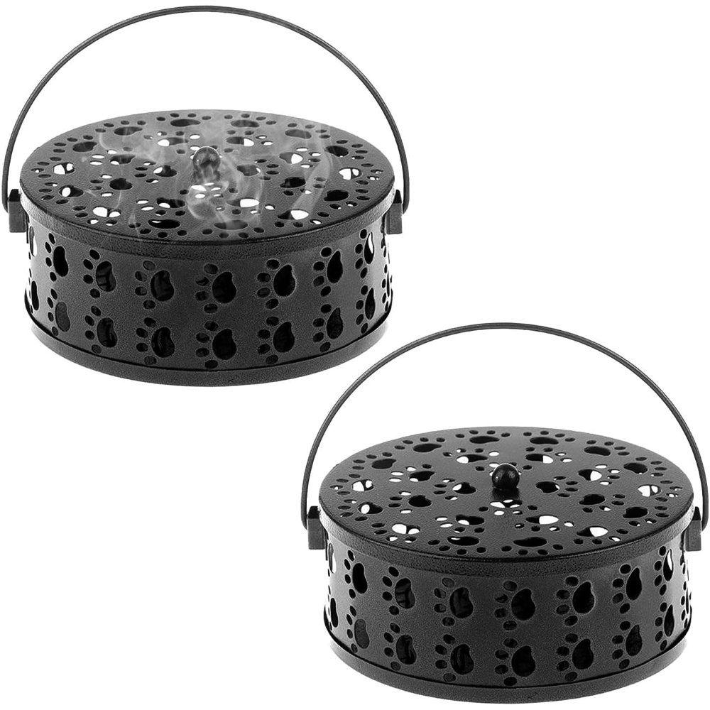(2 Stück) Mückenschutzspiralenhalter Aus Eisen, Hohles Katzenkrallen-design, 13,5 Cm Durchmesser, Für Camping, Reisen Und Wandern