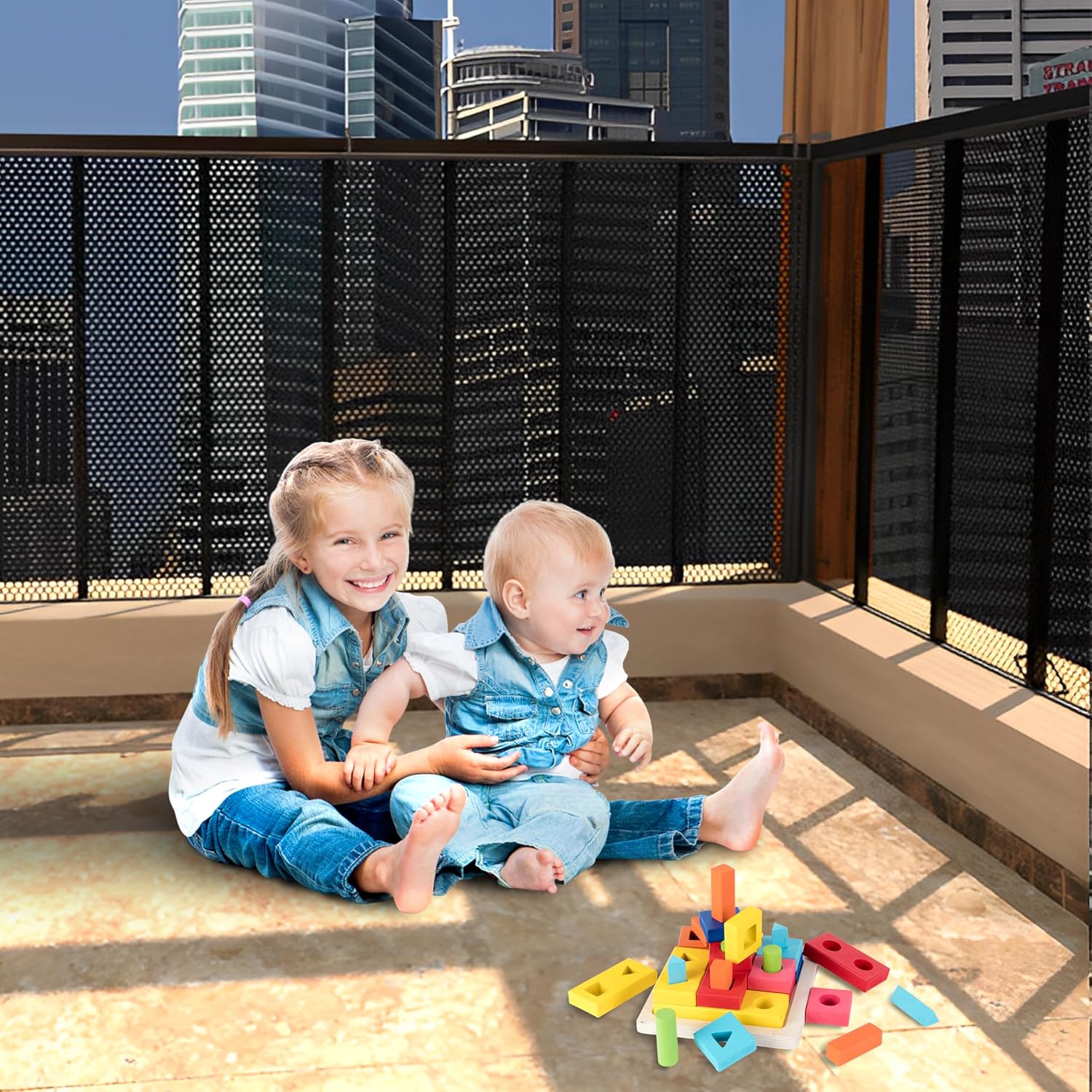 (6 Meter) Babysicherheitsnetz, Balkongeländer Und Zäune, Robust Und Verstellbar Für Kinder, Haustiere, Spielzeug, 6 X 0,9 Meter