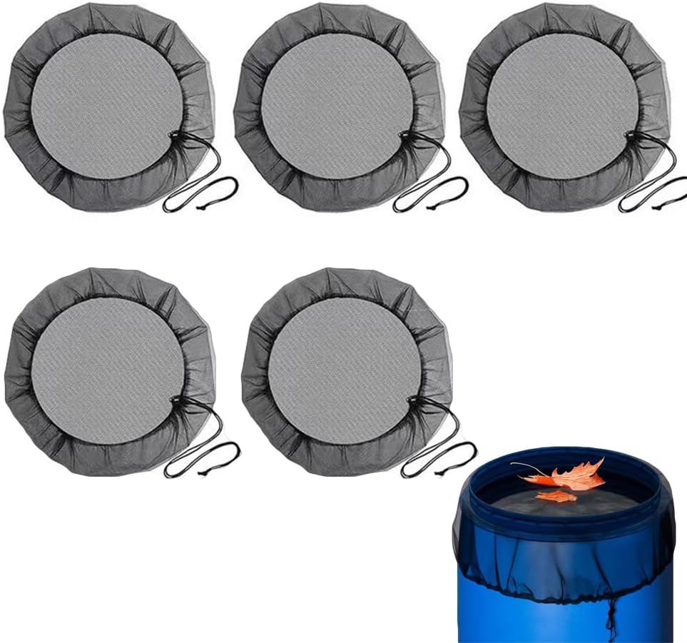 Set Mit 5 Verstellbaren Netzabdeckungen Für Wassertanks, Wiederverwendbare Regentonnenabdeckungen, Leichte Und Robuste Abdeckung Zum Schutz Vor Laub
