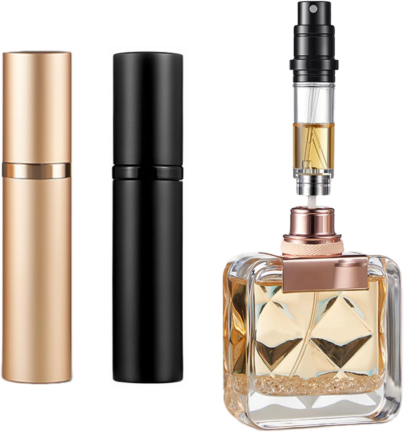 Set Mit 2 Nachfüllbaren 5-ml-parfümzerstäubern, Mini-reise-aftershave-spender, Parfümspender Im Taschenformat Für Damen Und Herren