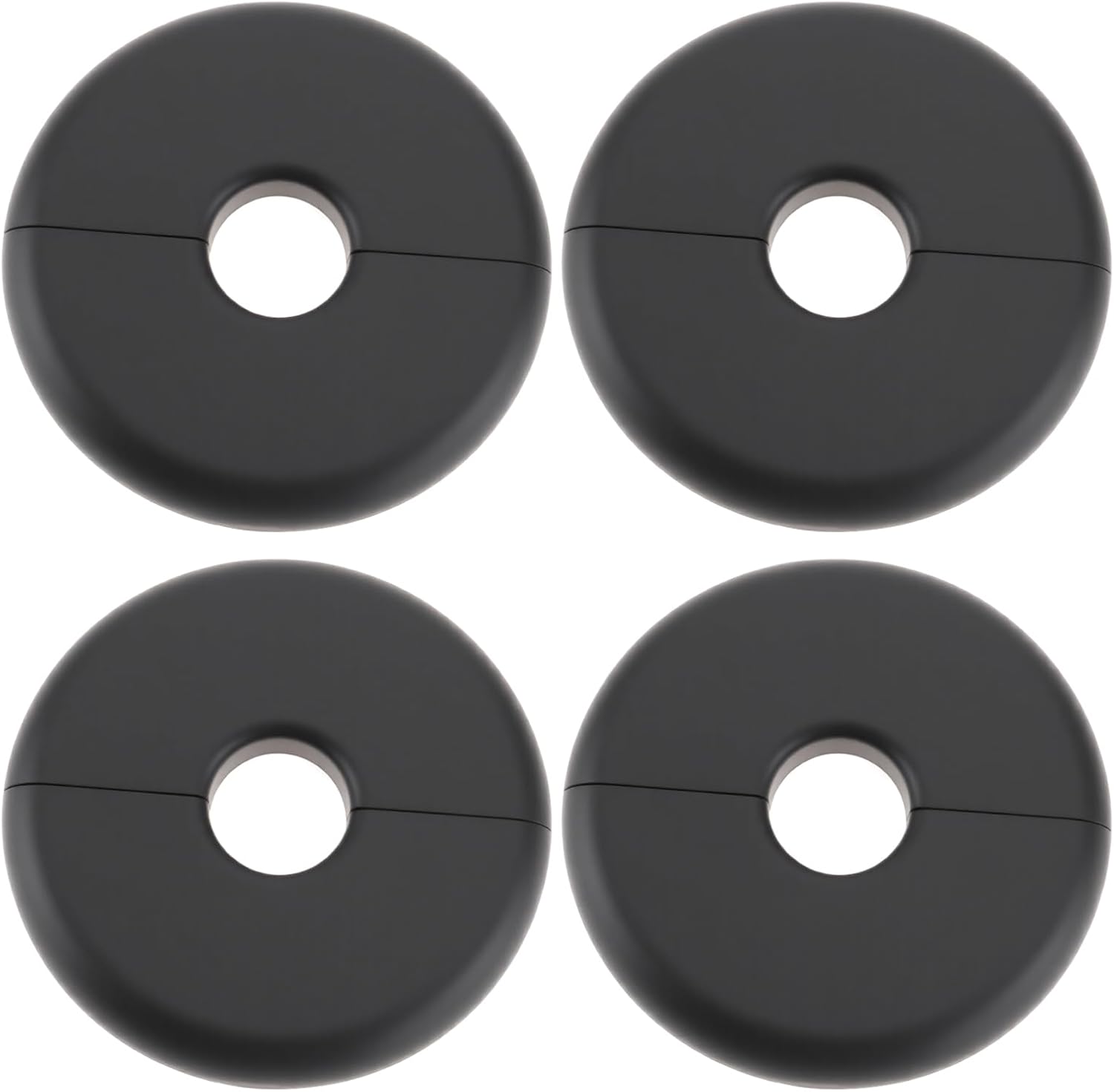 Set Mit 4 Heizkörperrohrabdeckungen, 16 Mm Dick, 70 Mm Durchmesser, Zur Verkleidung Von Heizkörperwandrohren, Schwarz