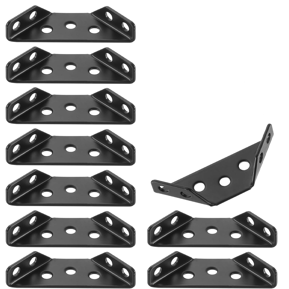 Set Mit 10 Eckverbindern Für Möbel, Dreieckige Regalwinkel, Schwarz