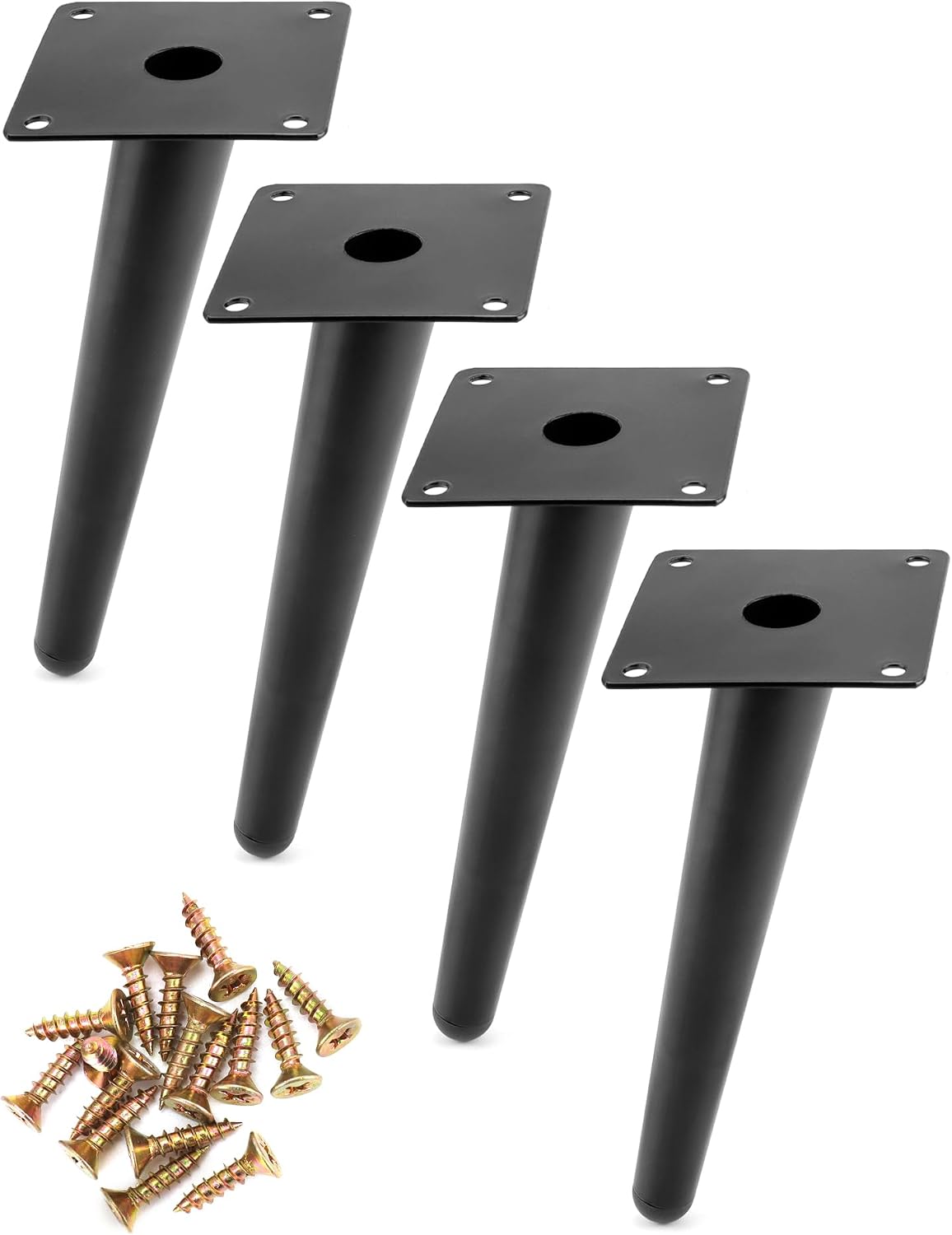 (4 Stück) 20 Cm Stahl-möbelbeine, Abgewinkelte Füße Mit Rutschfester Unterseite Für Sofa/tv-ständer/nachttisch/kleiderschränke