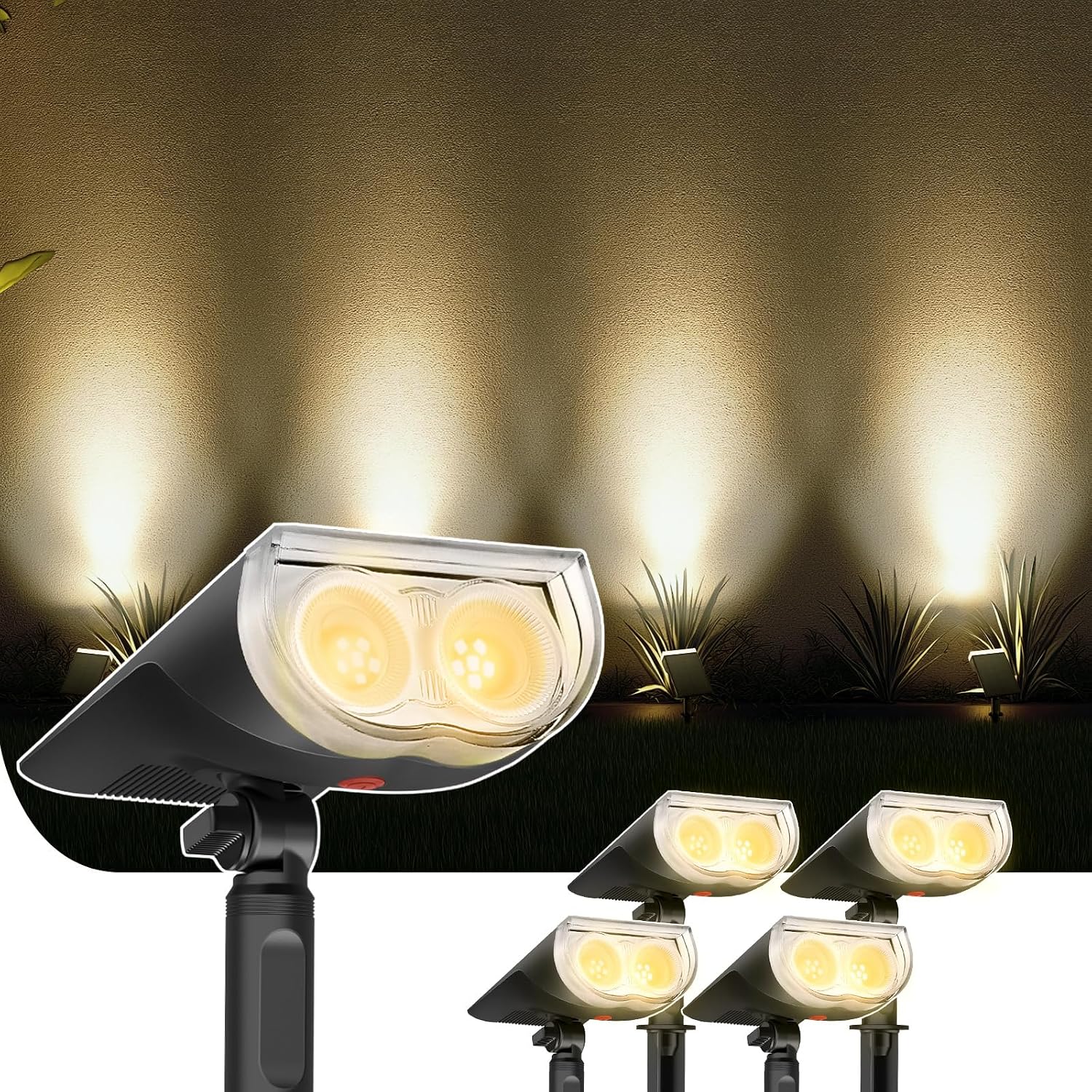 Starrays Solar-gartenleuchte, 3000k Warmweiße Led, Automatische Ein-/ausschaltung, Ip65 Wasserdicht, Solar-flutlicht Für Den Garten