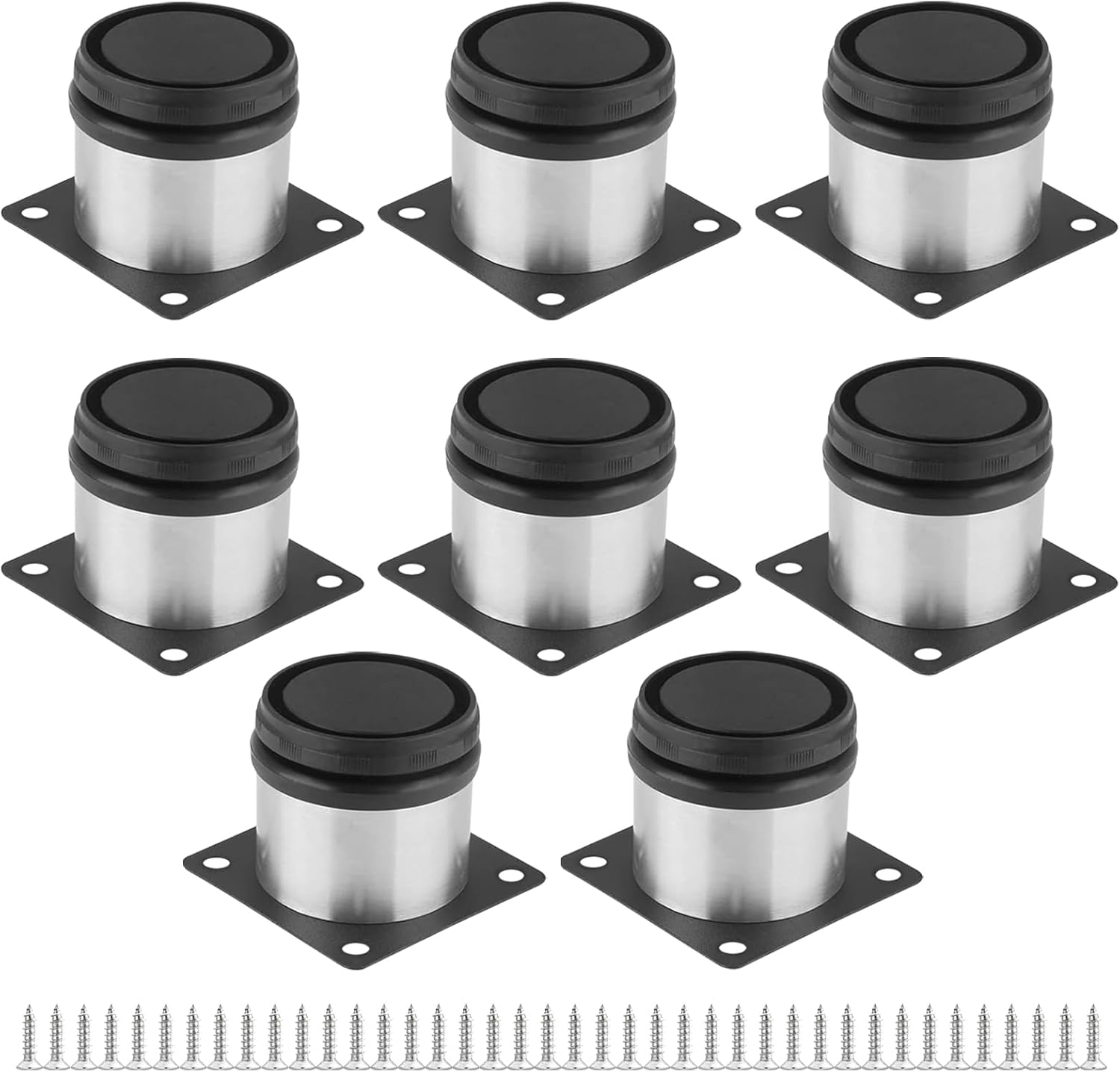 (8 Stück) Verstellbare Möbelfüße 5 Cm, Runde Edelstahlfüße, Für Schränke Und Regale