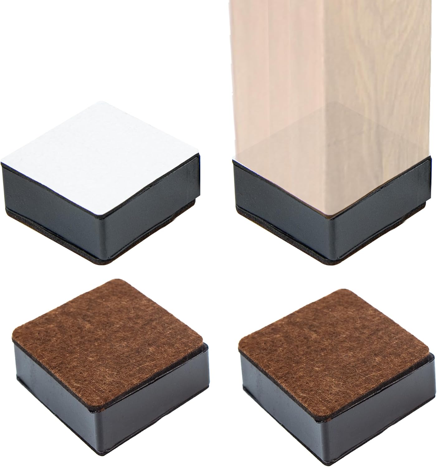 (4 Stück) Möbelsäulen-erhöhung Aus Kohlenstoffstahl, Selbstklebender Möbelheber, Sofaheber, 3 Cm Für Stühle, Schränke, Betten, Tische Usw.