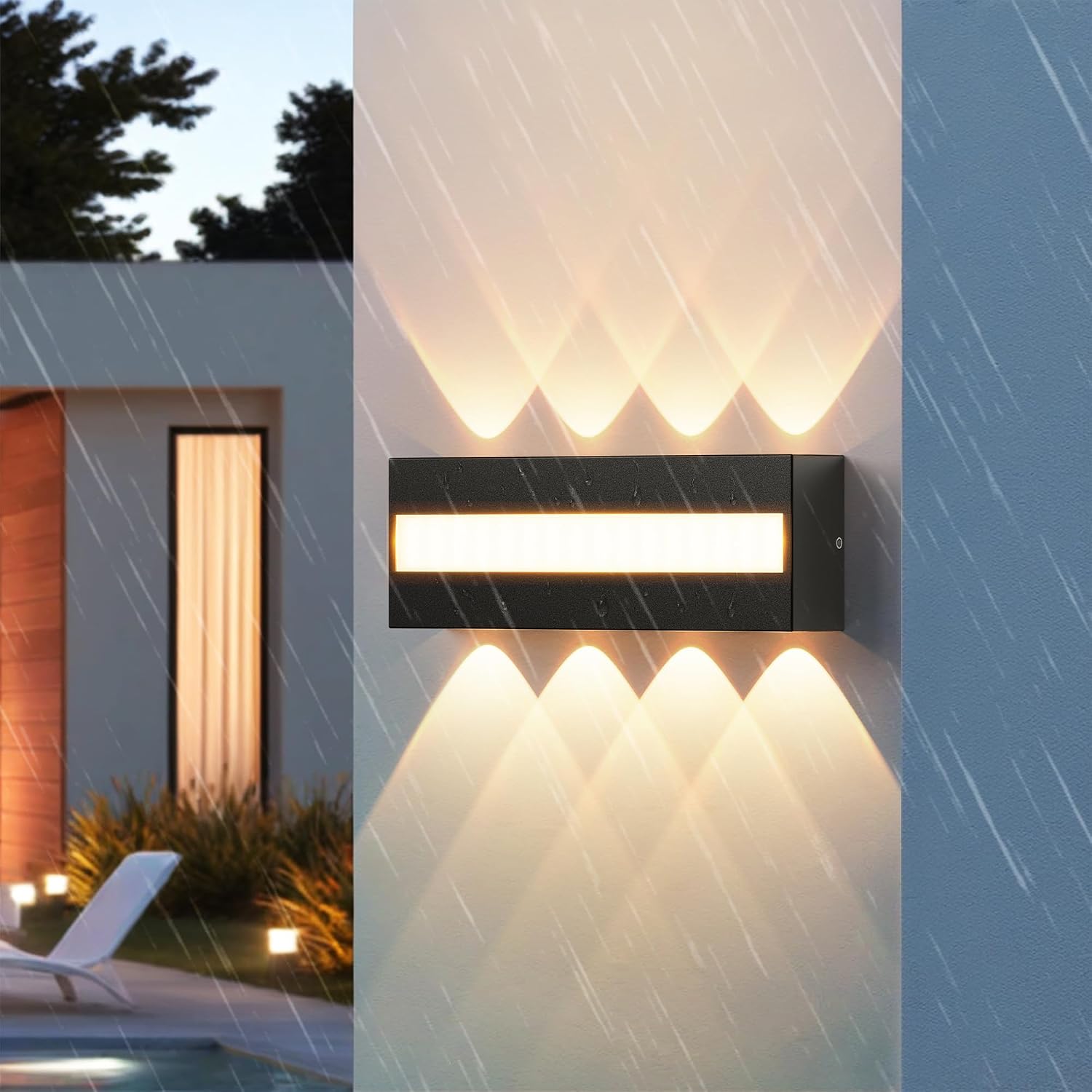 Led-wandleuchte Für Den Innen- Und Außenbereich, Ip54 Wasserdicht, Warmweiß 3000k, Aluminium-außenwandleuchte Für Das Wohnzimmer
