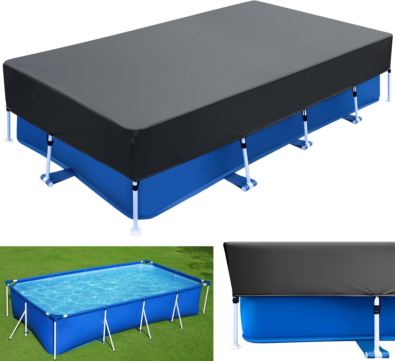 Rechteckige Poolabdeckung 450 X 220 Cm. Dickere Und Strapazierfähigere, Wind- Und Wasserdichte Abdeckung.