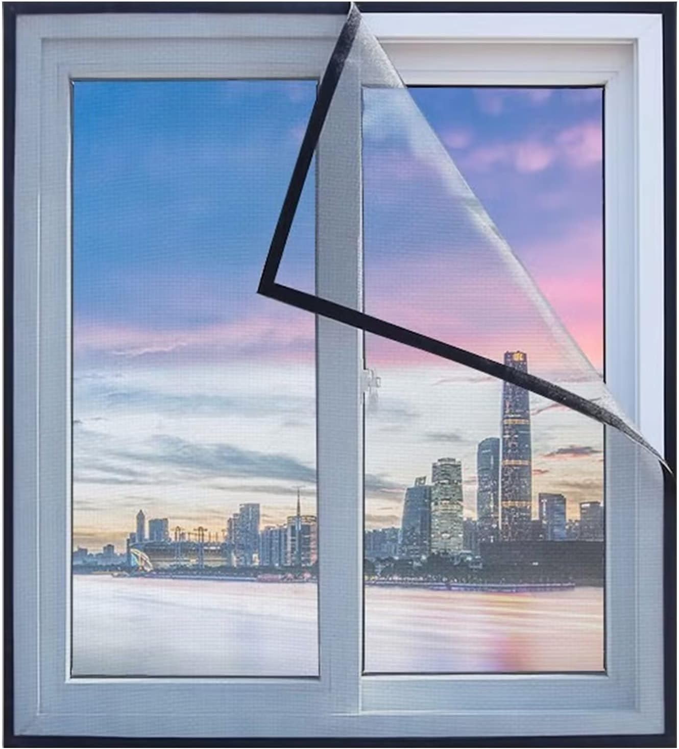 (schwarzes 120x120cm) Fenster-moskitonetz, Selbstklebendes Moskitonetz, Kein Bohren Erforderlich, Für Balkon, Wohnzimmer, Terrasse