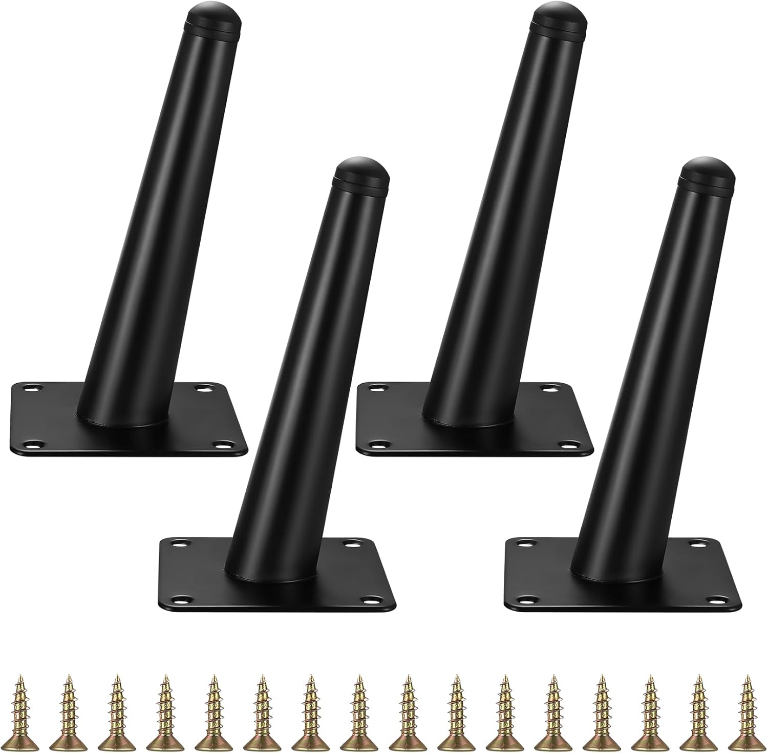 Verstellbare Möbelfüße, 4 Stück Verstellbare, Abgewinkelte Tischbeine, Schwarze Metall-tischbeine Für Möbel, Schränke, Bettbeine, 15 Cm Höhe