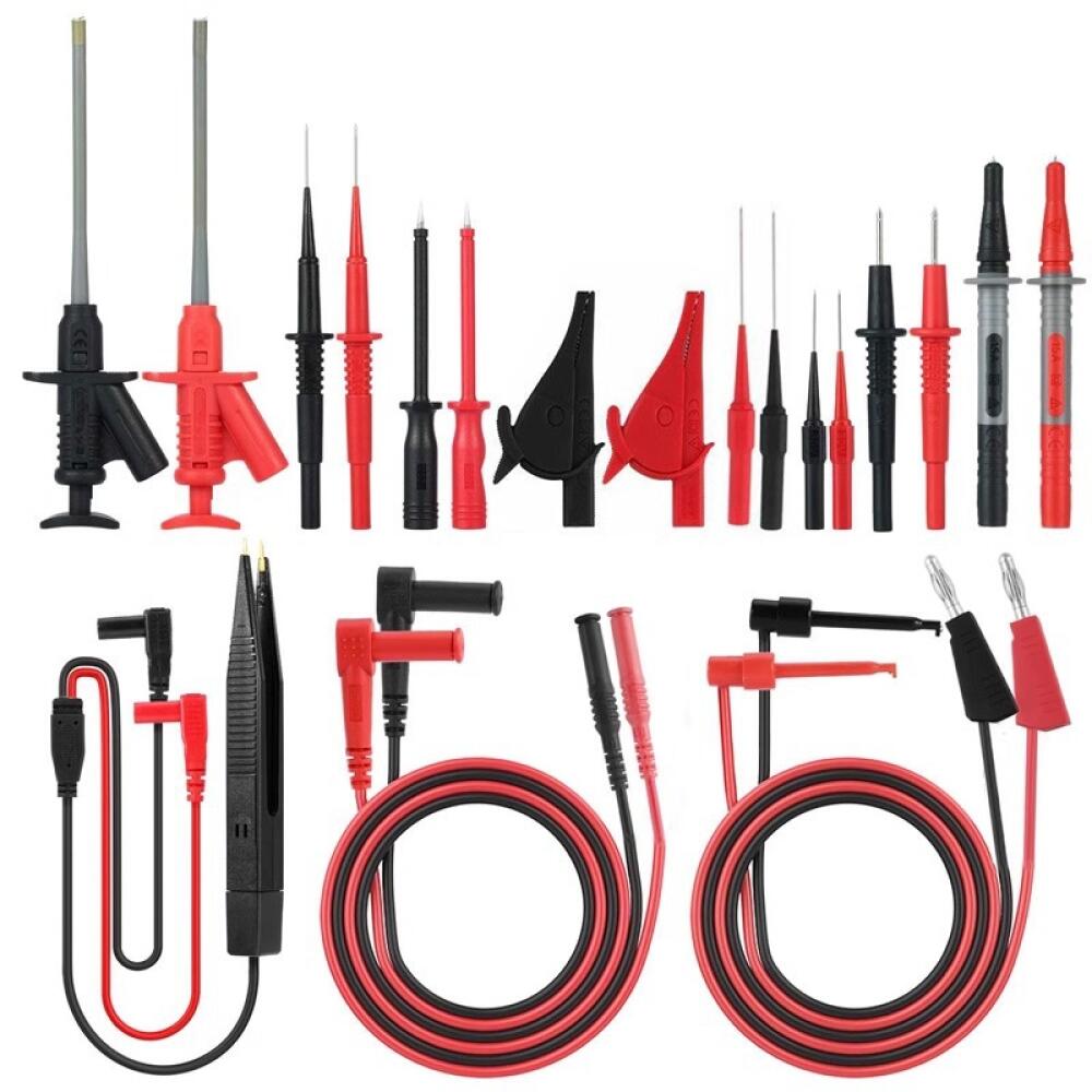 21-in-1 Multimeter-prüfspitzen-set Mit Messleitungen, Krokodilklemmen, Bananenstecker Und Nadelspitze, Professionelle Austauschbare Messleitungen