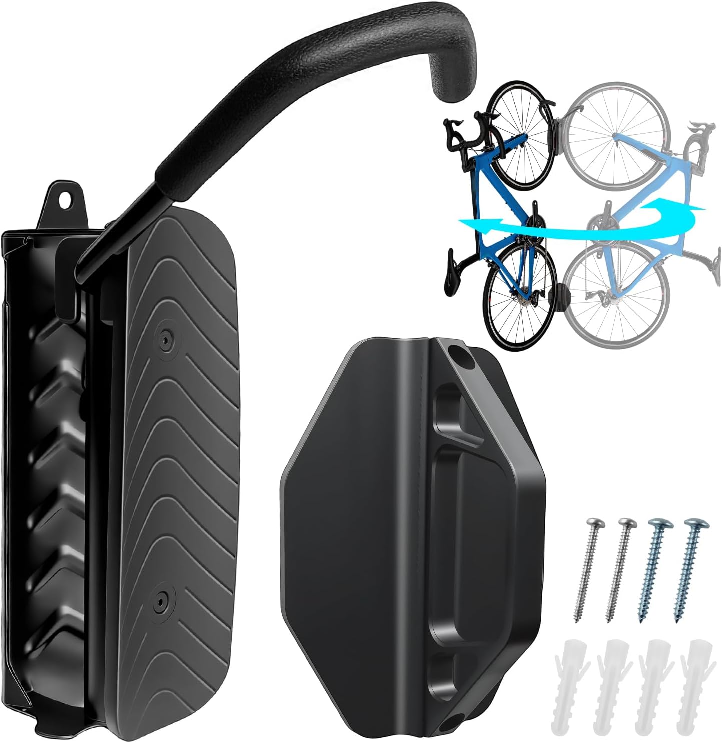 Wandmontierter Fahrradständer Für Die Garage, Robuster 30-kg-wandhaken, Platzsparend, Einfach Zu Montieren – Für Mountainbikes, Rennräder Und Citybikes