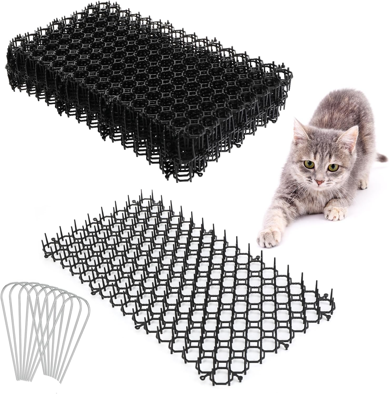 (15 Stück) 20x40 Cm Anti-katzenmatte Mit Spikes, Katzenabwehrmatten, Für Blumenbeete, Gärten, Carports, Parkplätze, Sofas