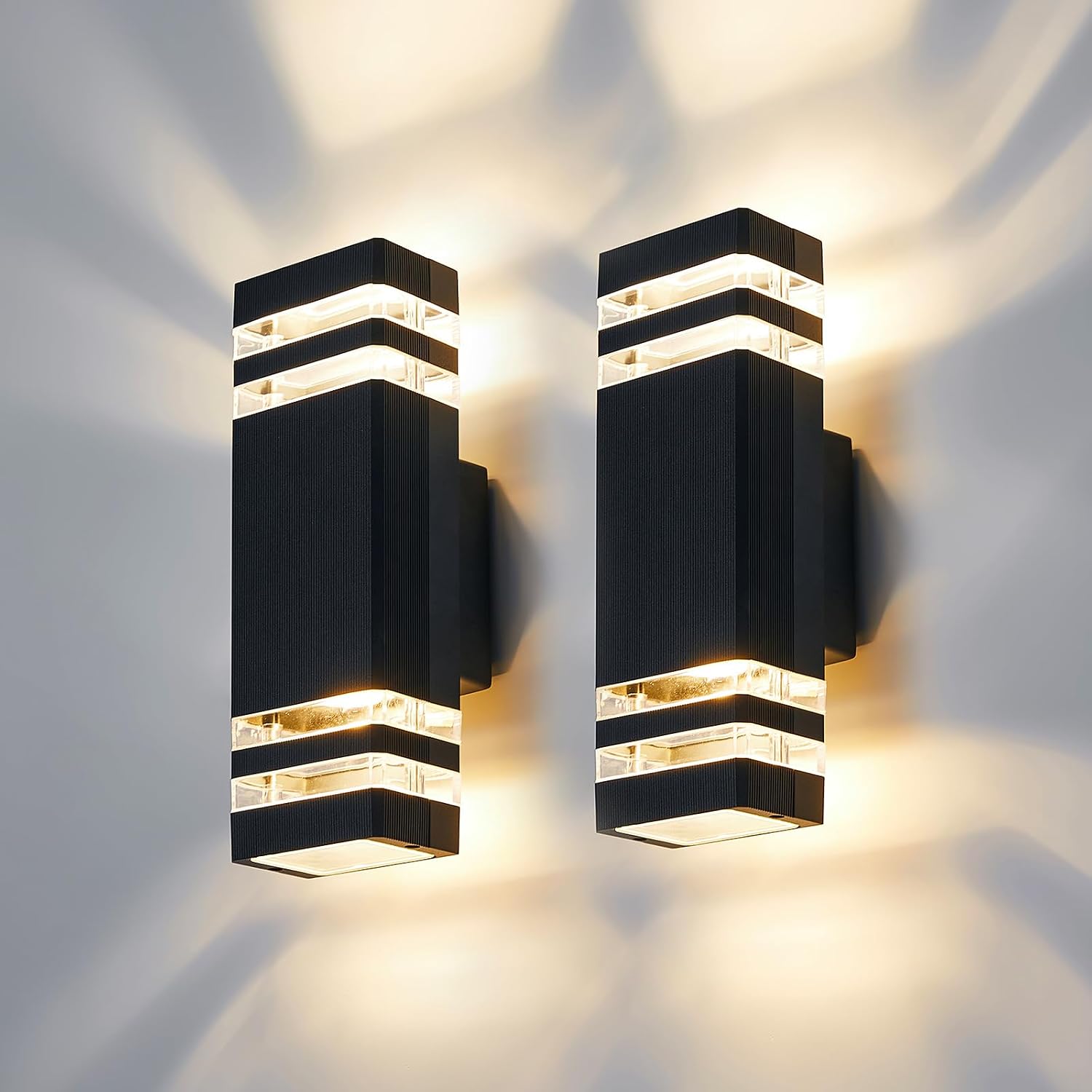 Led-außenwandleuchten, 2er-set – Moderne Außenbeleuchtung, Ip65 Wasserdichte Außenwandleuchte, 3000 K, Nach Oben/unten Gerichtete Wandbeleuchtung