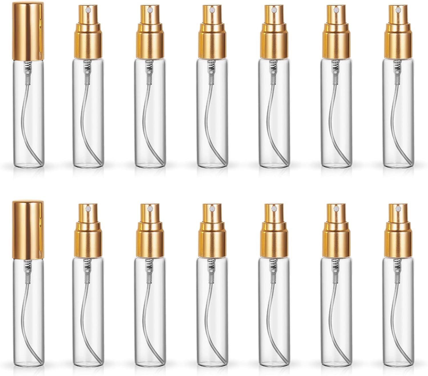Packung Mit 20 Leeren 10-ml-nachfüllflaschen Für Tragbare Reisezerstäuber (goldene Kappen)
