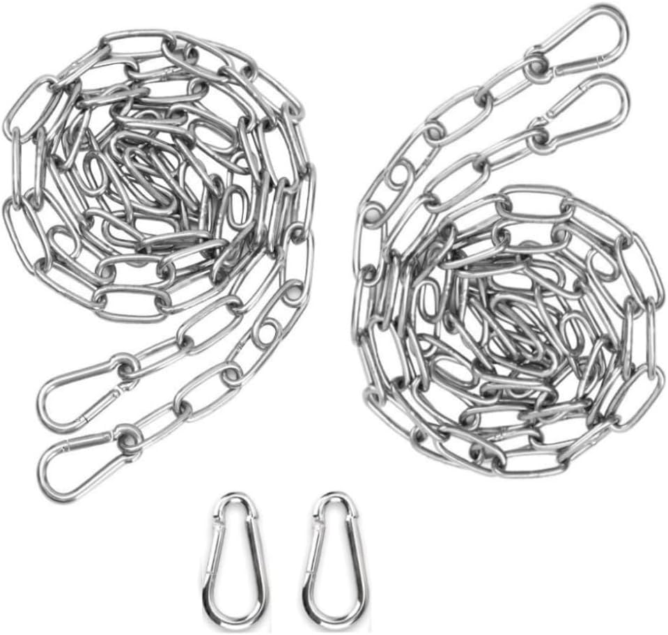 2 Stück 2 M Edelstahlkette + 4 Stück Karabiner-verlängerungsglieder Für Die Aufhängung Einer Multifunktionalen Hängematte Mit Ankerkette