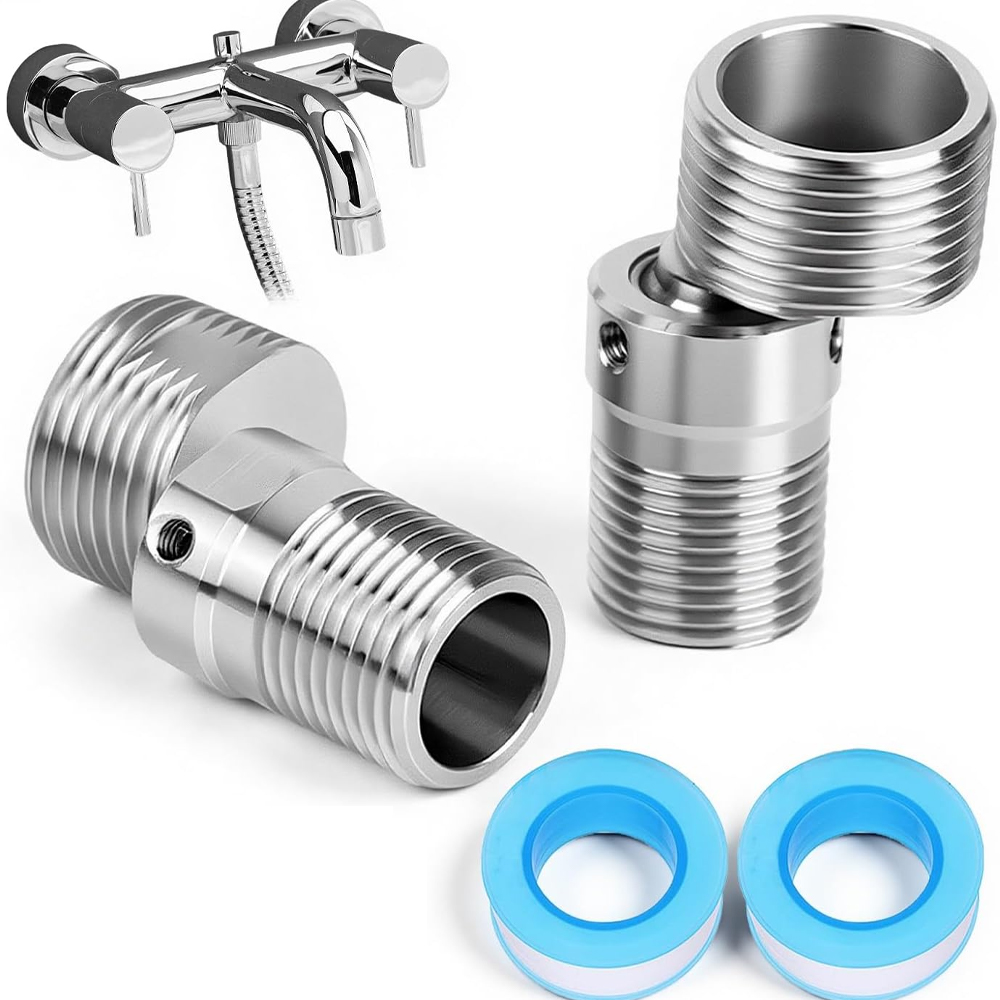 (2-teilig) Edelstahl-armaturenadapter, 360° Verstellbarer Duscharmaturanschluss, Exzentrischer Mischbatterieanschluss, Sanitärarmatur