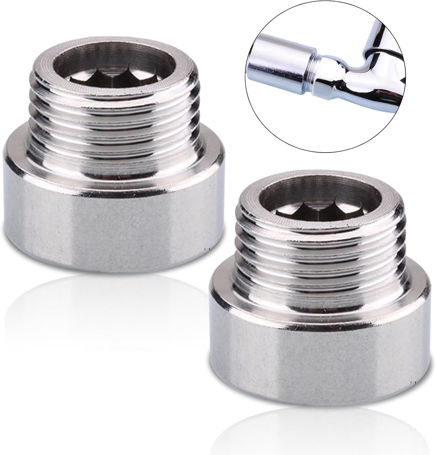 Set Mit 2 Wasserhahnverlängerungen, G1/2", Edelstahl, Verlängerung Für Wasserhähne, Eckventile Und Duschköpfe