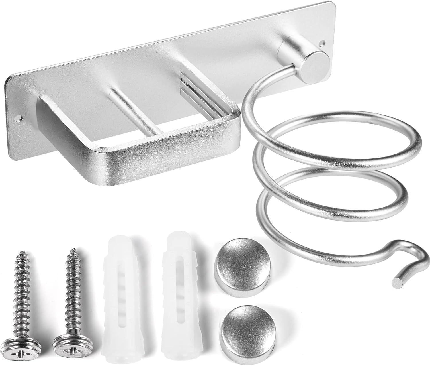 Haartrocknerhalter, Glätteisenständer Mit Kabelmanagement, Haartrockner-organizer, Für Badezimmer, Schlafzimmer, Hotel, Silber