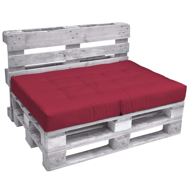 Beautissu Palettenkissen Sitzkissen ECO ElementsRot, 120x80x15 cm