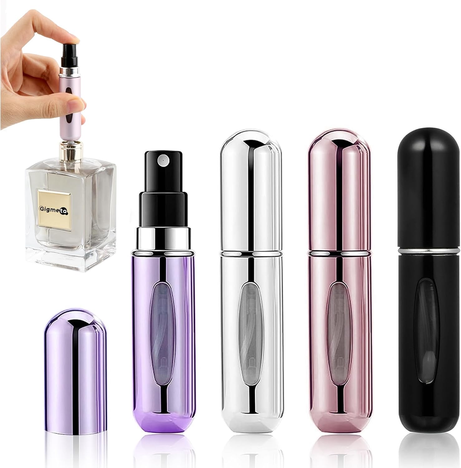 Set Mit 4 Reiseparfüm-sprühflaschen, 5 Ml Mini-reiseparfüm-zerstäuberflasche, Leere, Wiederbefüllbare Parfüm-sprühflasche