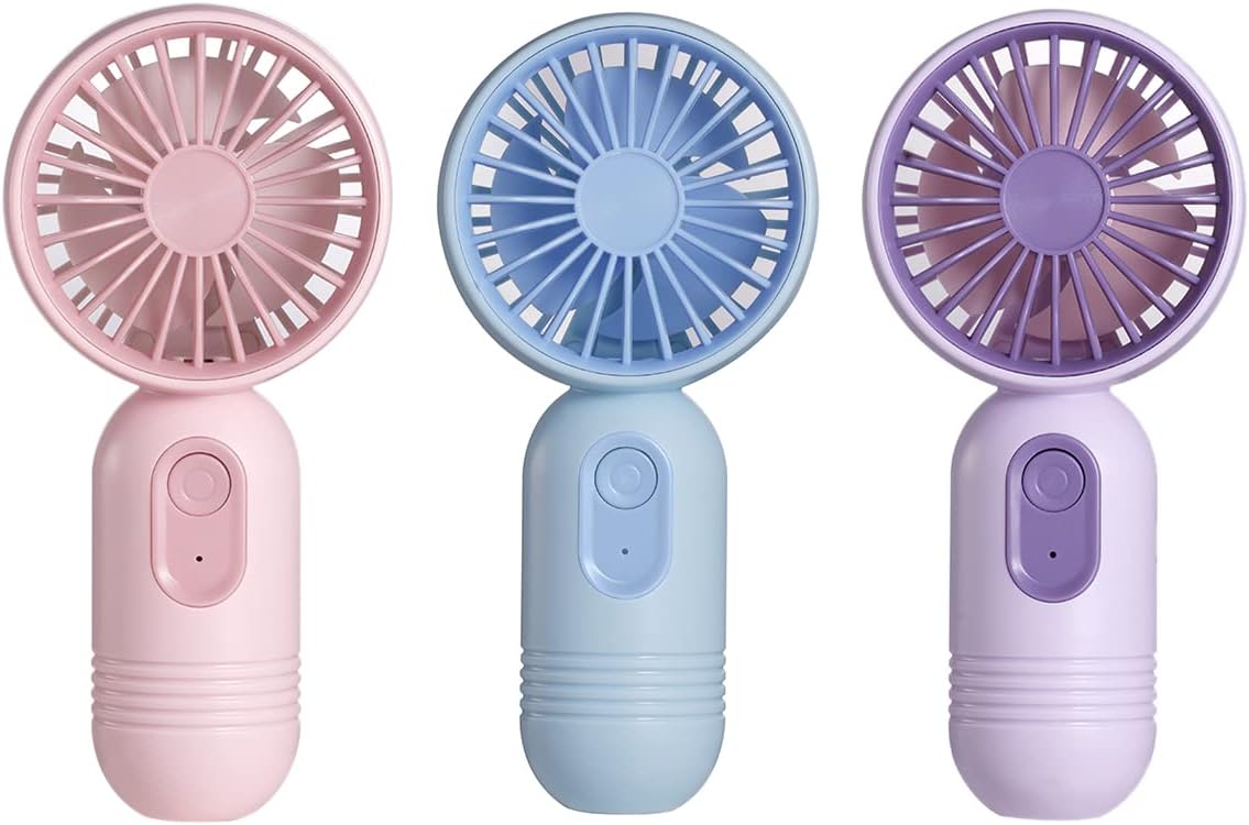 3er-pack Mini-ventilatoren, Kleiner Handventilator Mit 3 Geschwindigkeitsstufen, Geeignet Für Kinder, Erwachsene Und Senioren, Fürs Büro