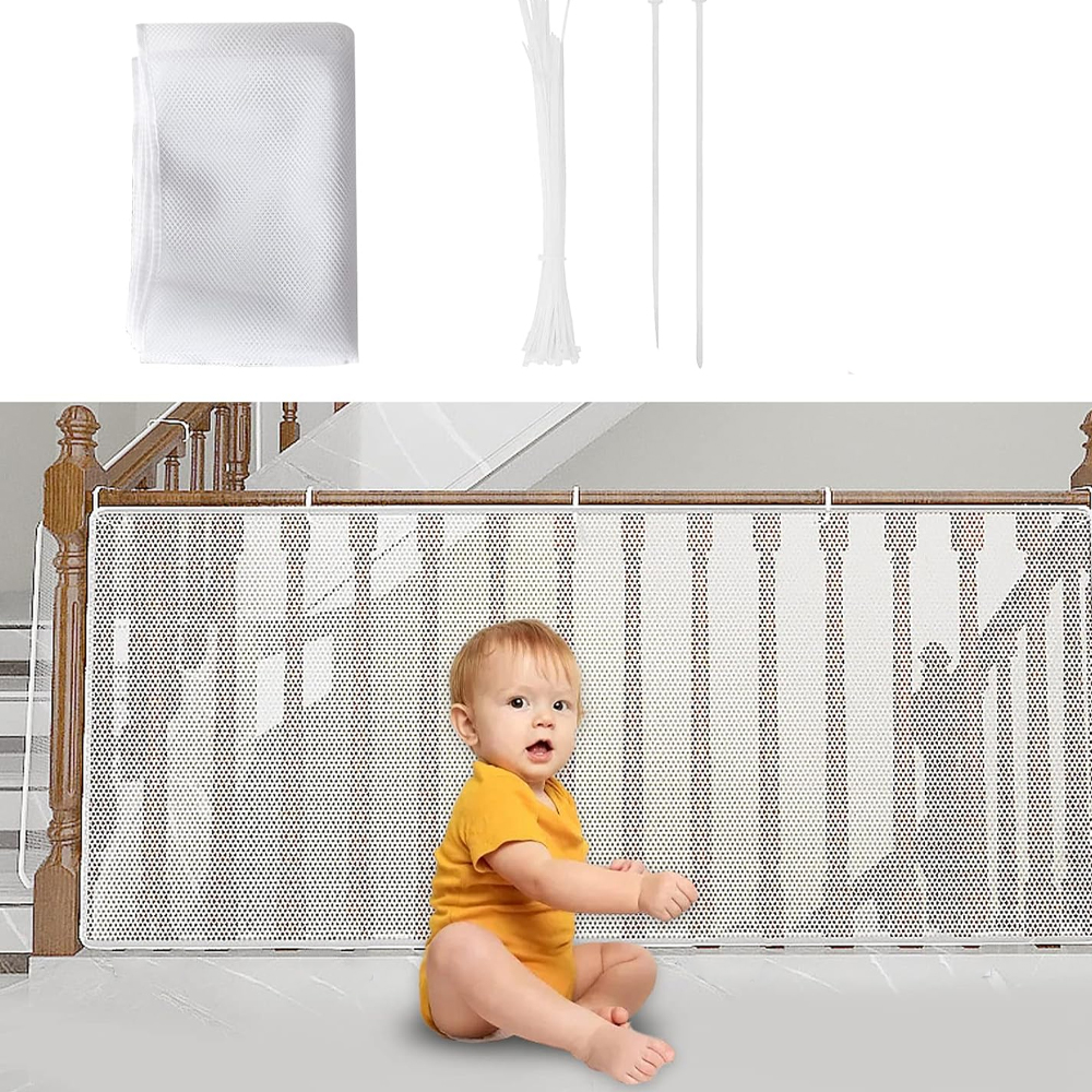 Babysicherheitsnetz Für Balkon Und Treppe, 300 X 90 Cm, Robustes, Verstellbares Maschengewebe, Sicherheitsbarriere Für Katzen Und Spielzeug