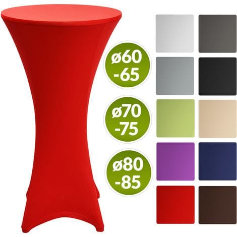 Stehtischhusse Stella Stretch Rot, 80cm ∅ - Beautissu