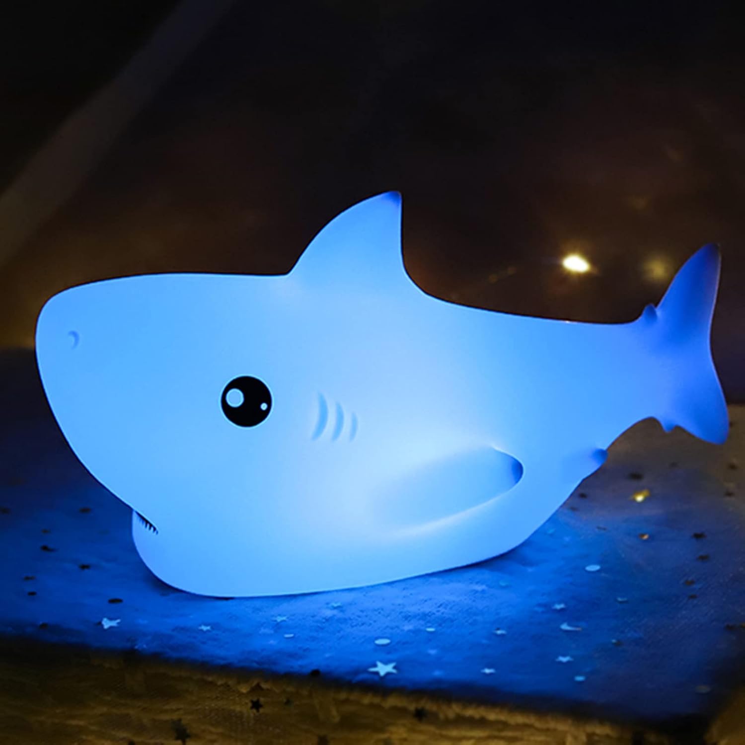 Niedliches Hai-nachtlicht Für Kinder, Kinderzimmerdekoration, Silikon-nachtlampe Fürs Babyzimmer, Geschenk Für Babys Und Kleinkinder