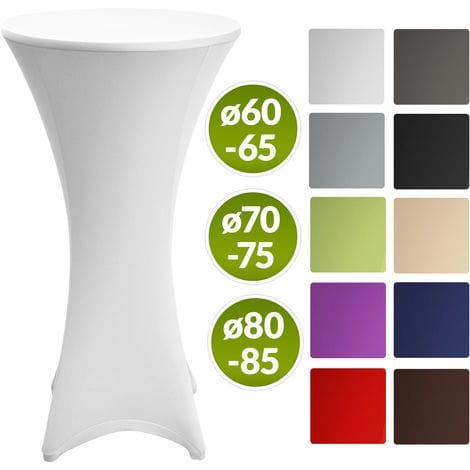 Stehtischhusse Stella Stretch Weiß, 80cm ∅ - Beautissu