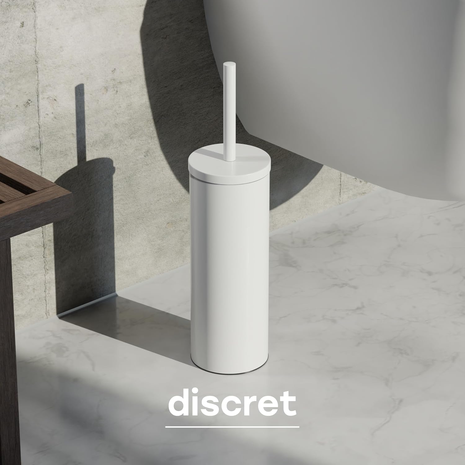Wc-bürste Aus Edelstahl Und Silikon – Diskreter Und Hochwertiger Halter Mit Spritzschutz – Antibakterieller Bürstenhalter