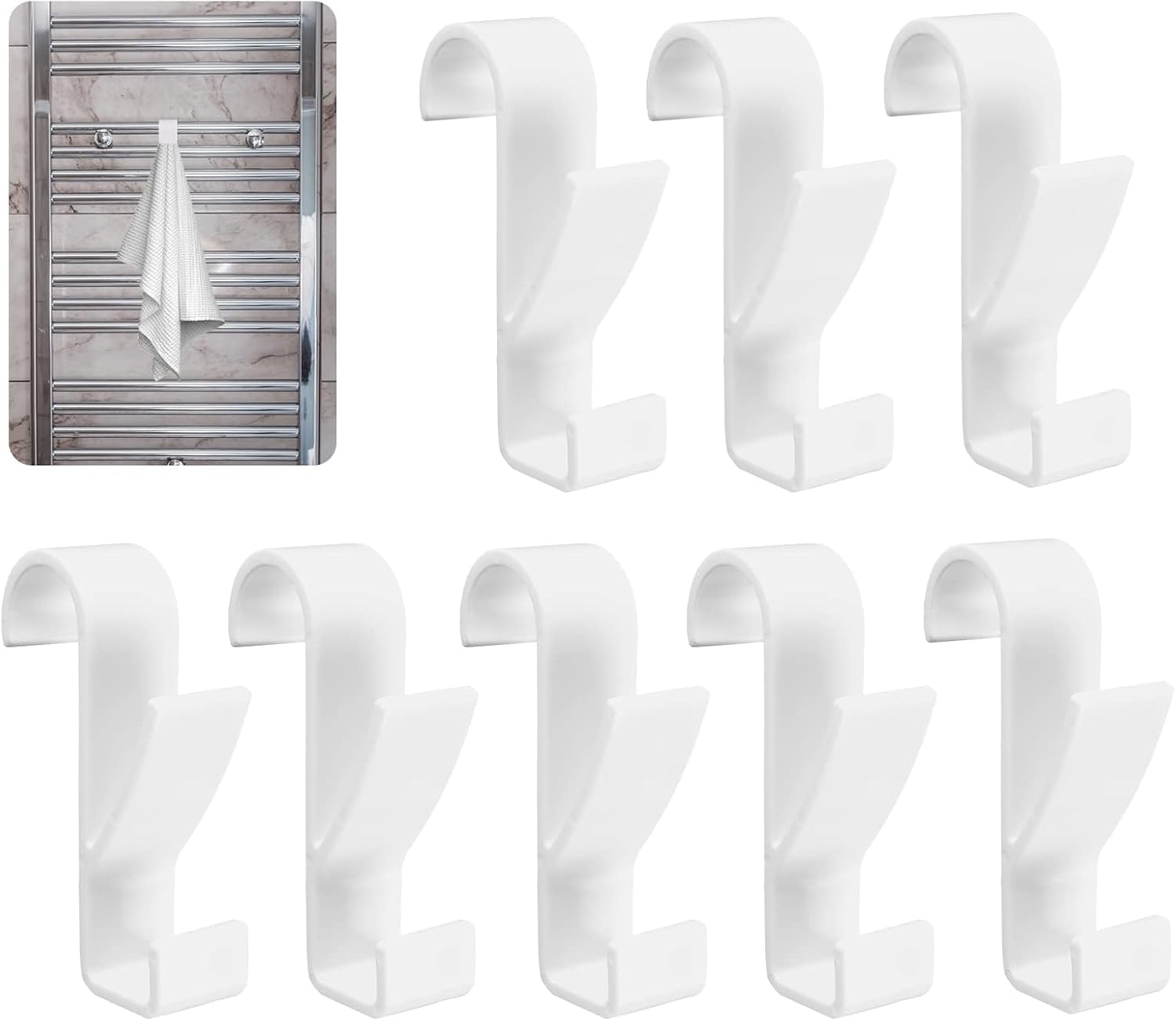 Handtuchhaken-set, 8-teilig, Für Handtuchhalter (weiß) Standardgröße, Passend Für Alle Badezimmer Und Toiletten