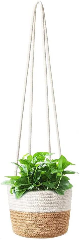 Hängender Blumentopf Aus Juteseil, Hängekorb Aus Webstoff, Pflanztöpfe, Hängeampel Aus Seil, Pflanzkorb