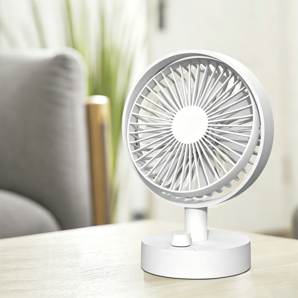 Tragbarer Tischventilator Mit Akku – 2000 Mah Akku, 17 Cm Durchmesser, Usb-c-kabel, Intensitätsregler