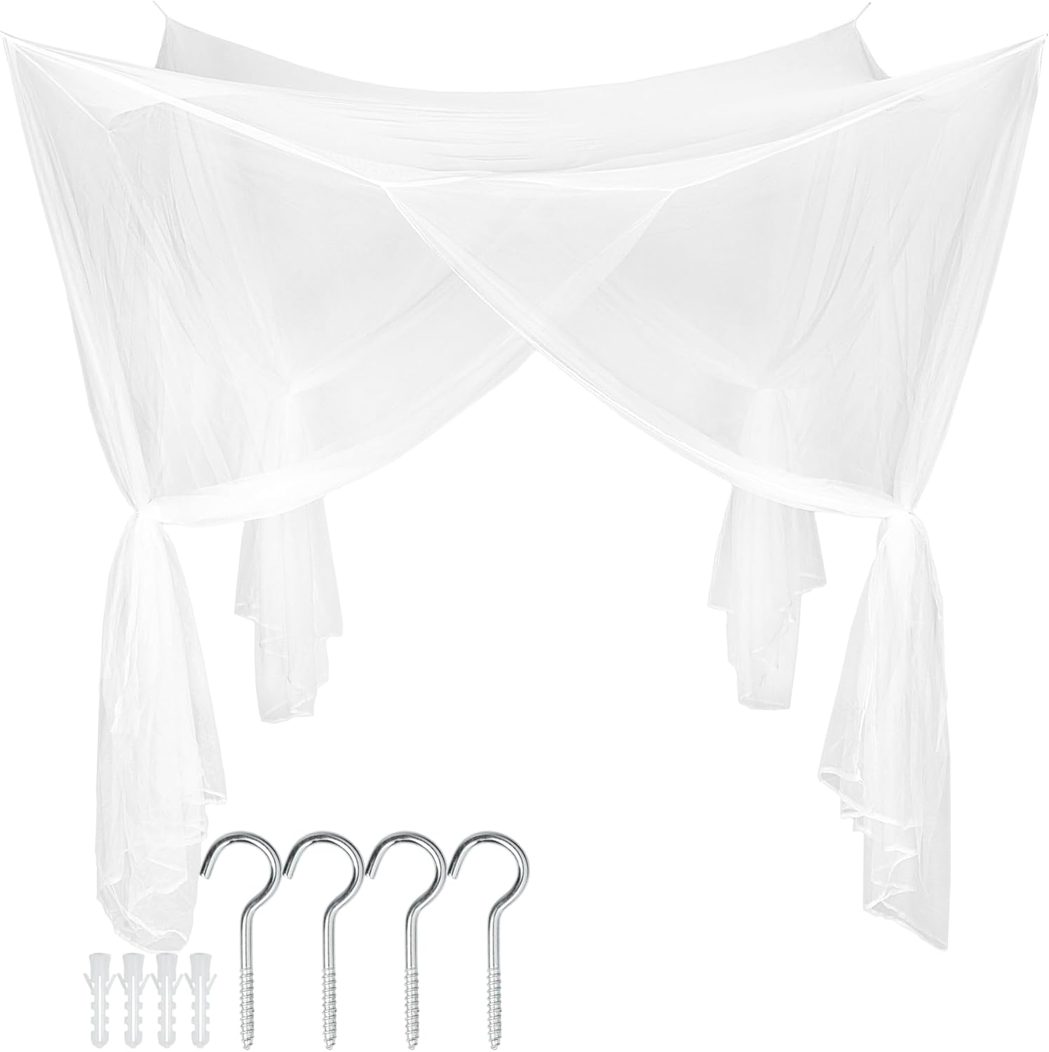 Moskitonetz, Himmelbett, 190 X 210 X 240 Cm, Für Doppel- Und Einzelbetten, 4 Aufhängepunkte Und 4 Öffnungen, Moskitonetz-vorhang, Schlafzimmerdekoration