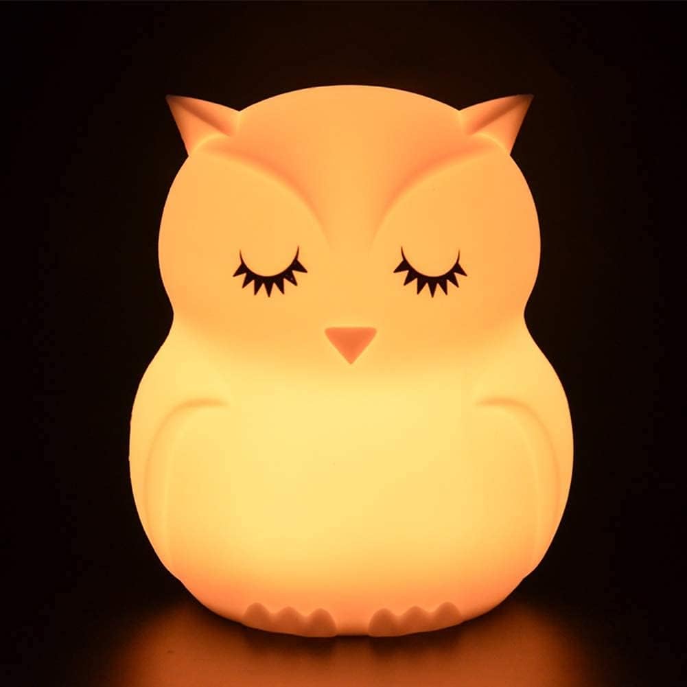 Led-nachtlicht Mit Touch-funktion, 9 Farben, Usb-aufladbar, Silikonlampe, Nachttischlampe, Ambientelicht, Innenbeleuchtung, Schlafzimmer – Eule