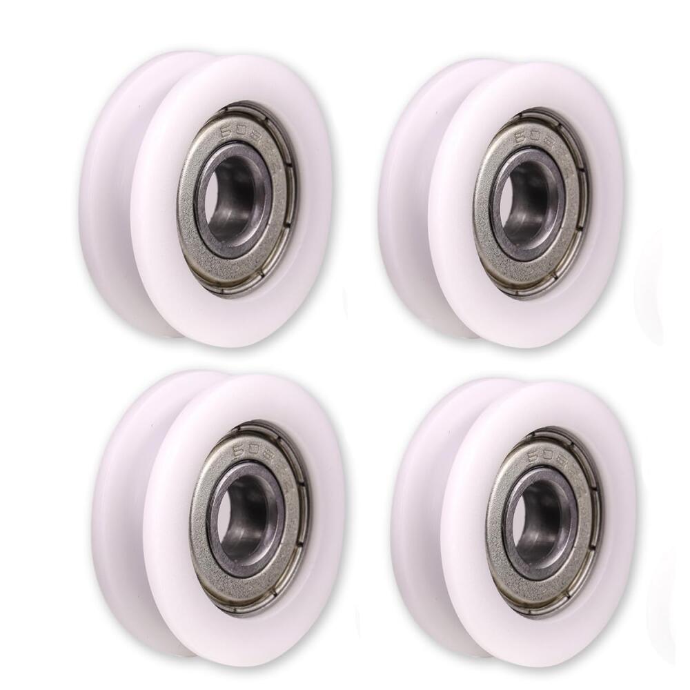 Satz Mit 4 Gerillten Rollen - Für Schiebetore, Eckprofile, Schubladen - Abmessungen 6x30x10mm.