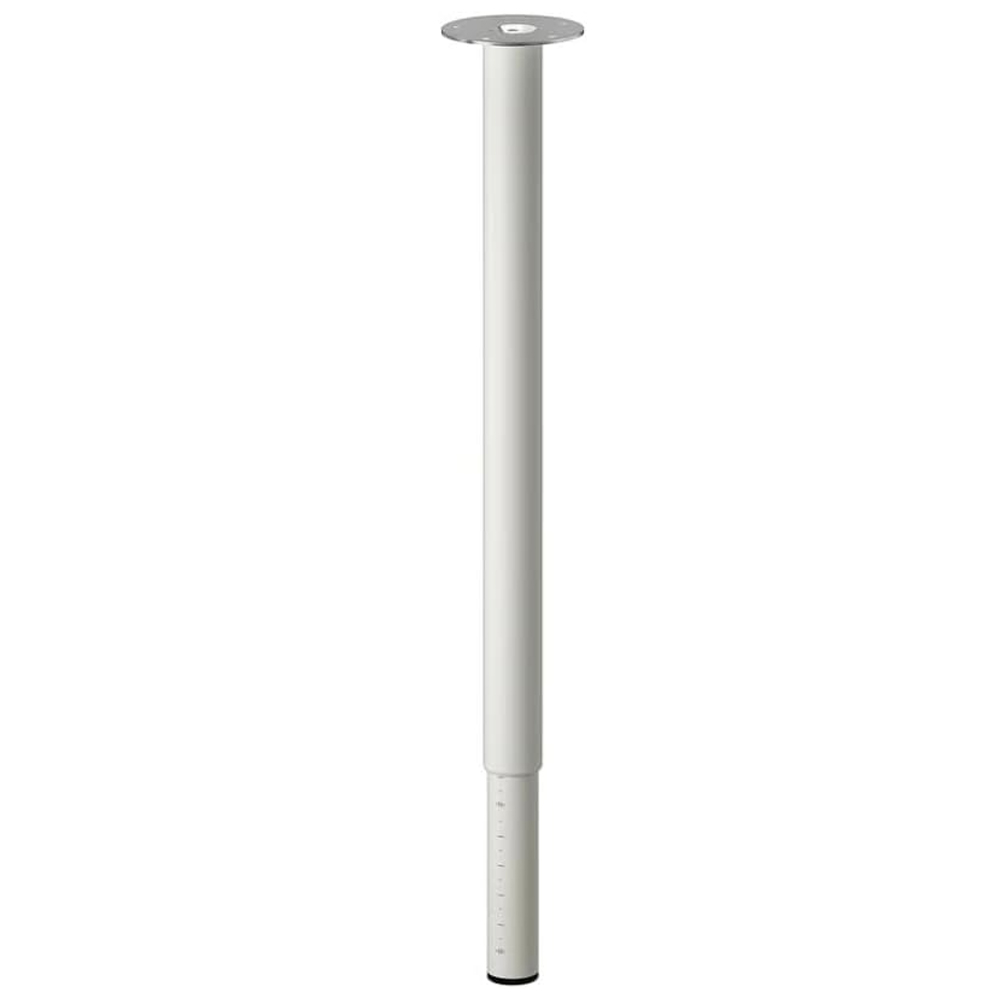 Verstellbare Tischbeine Aus Lackiertem Stahl (60-90 Cm), Mit Schrauben Für Die Tischplatte (weiß).