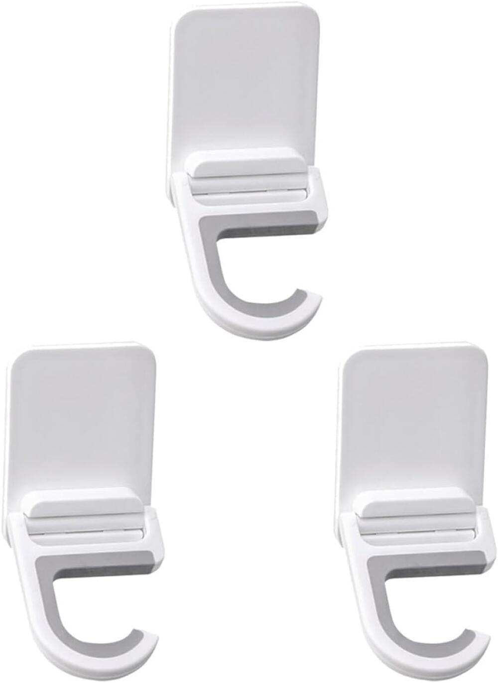 3 Weiße, Selbstklebende Besenhaken Zur Wandmontage Ohne Bohren, Aus Abs Und Silikon, Wasserdicht Und Einfach Zu Montieren