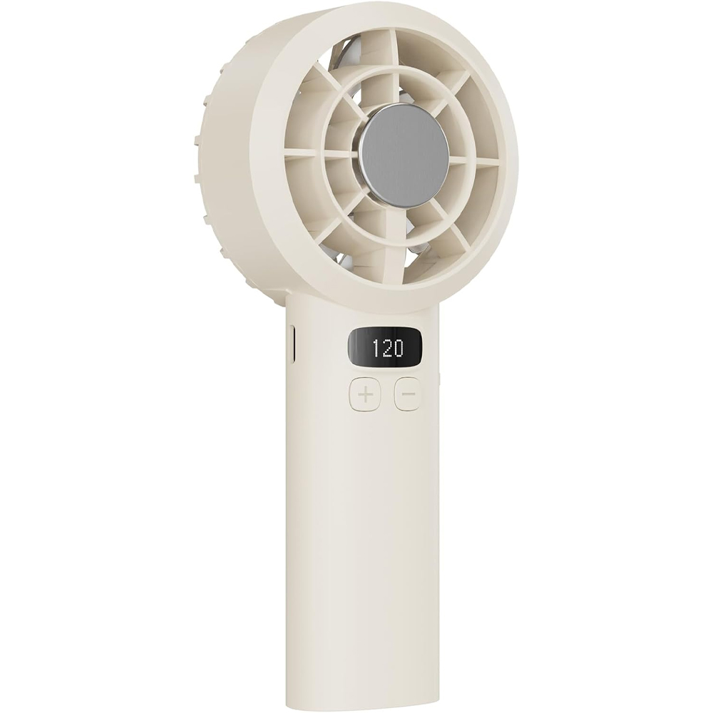 Wiederaufladbarer Usb-handventilator – Persönlicher Ventilator Mit Led-anzeige, 5 Geschwindigkeitsstufen Und Sicherheitsverriegelung – Für Büro, Schlafzimmer, Outdoor