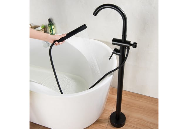 Badewannenarmatur Bernstein 8028B Schwarz freistehende Wannenarmatur